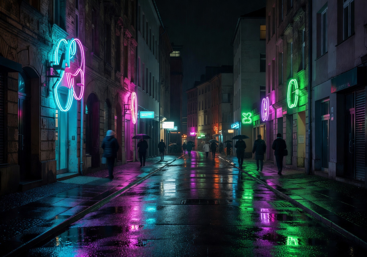 Berlin neon street