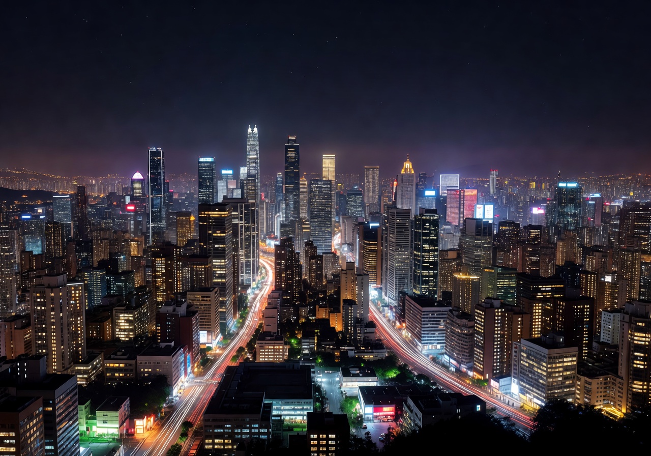 Night city skyline