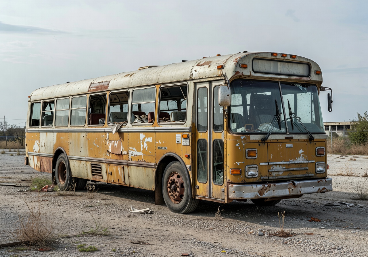 Old retired bus before conversion